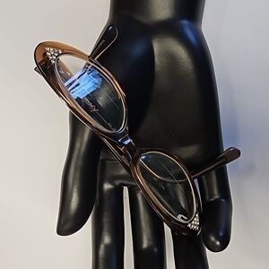 Revue made in France eyeglasses Gigi brown rhinestone vintage cat eye